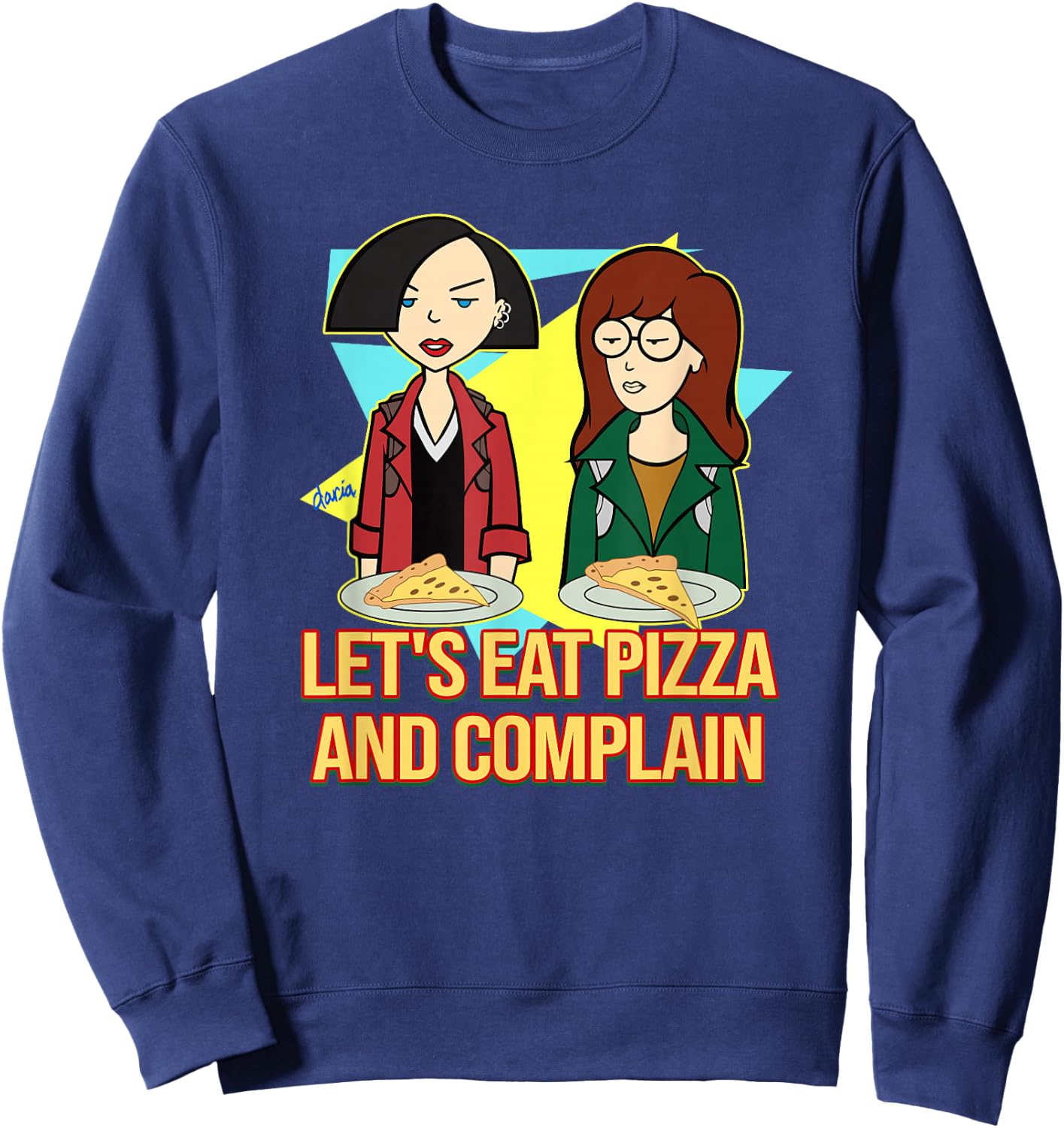 Daria & Jane - Let's Eat Pizza and Complain Sweatshirt - Sweatshirt | Navy