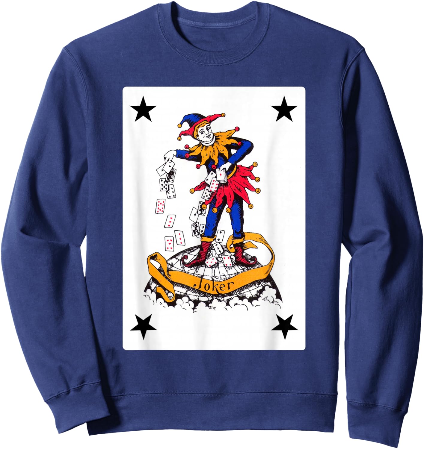 Vintage Joker Playing Card Retro Clown Group Costume Sweatshirt - Sweatshirt | Navy