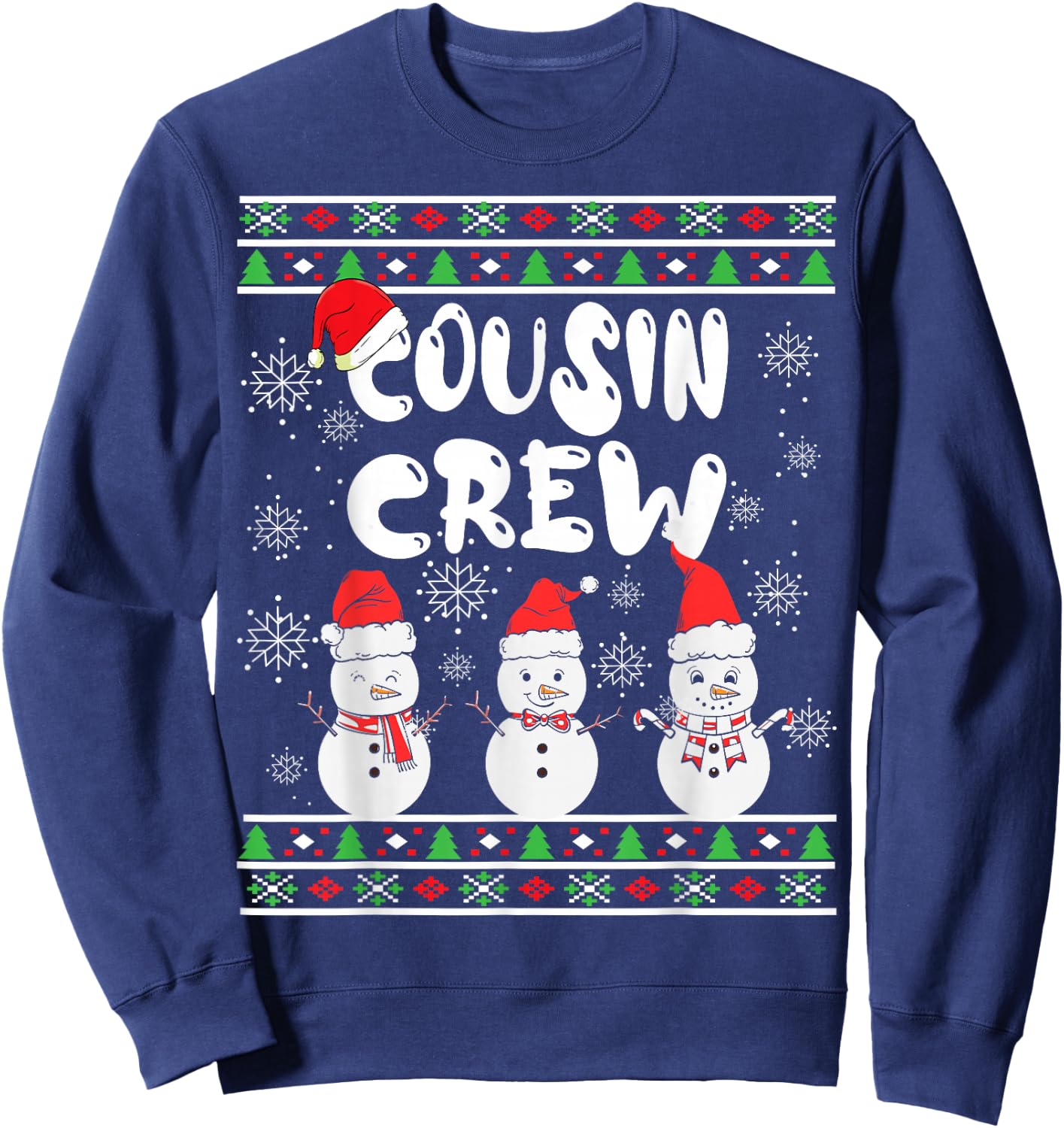 Cousin Crew Christmas Pajamas Snowmen Merry Xmas Family Boys Sweatshirt - Sweatshirt | Navy