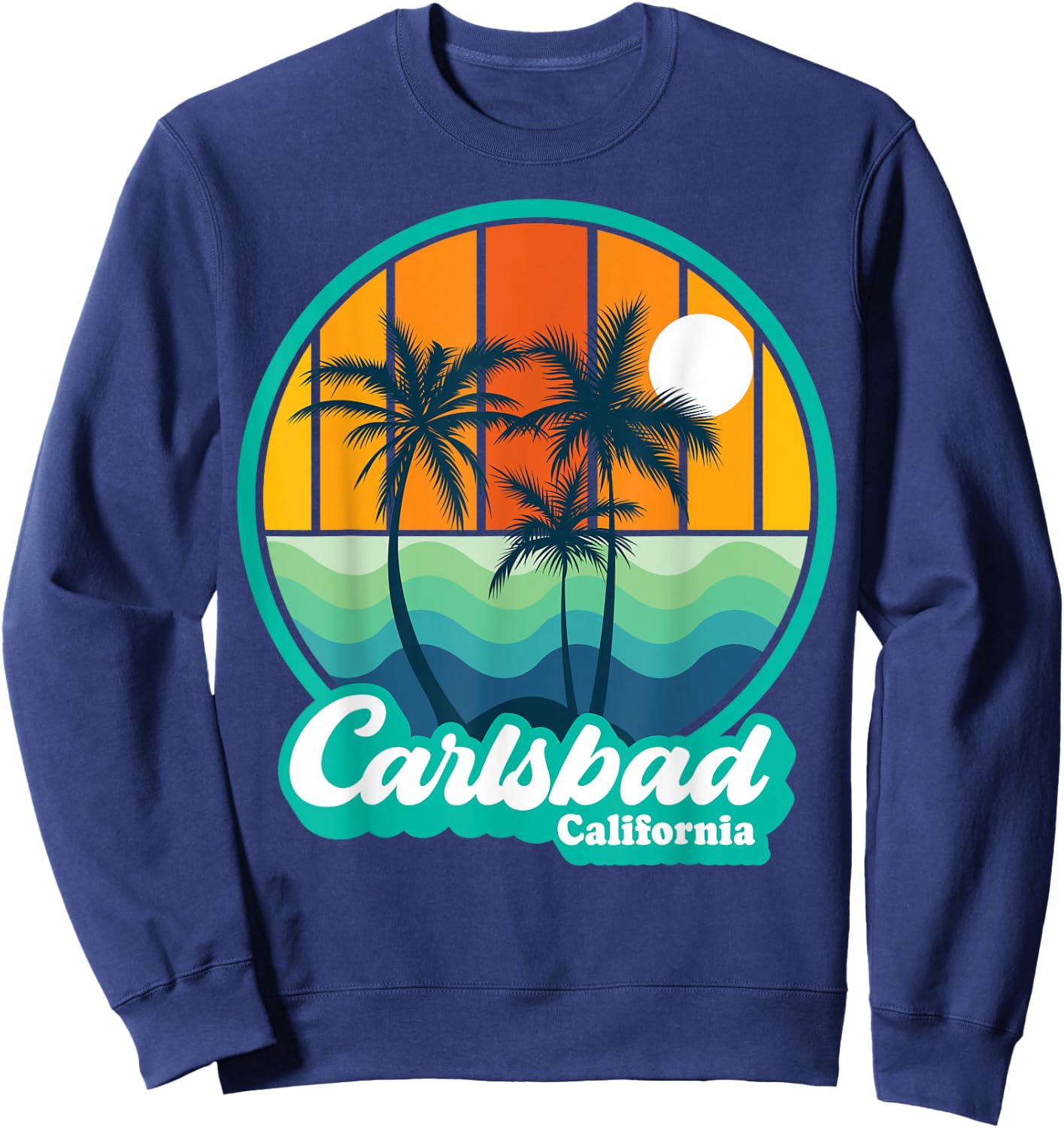 Vintage Carlsbad California Summer Vacation Beach Souvenirs Sweatshirt - Sweatshirt | Navy