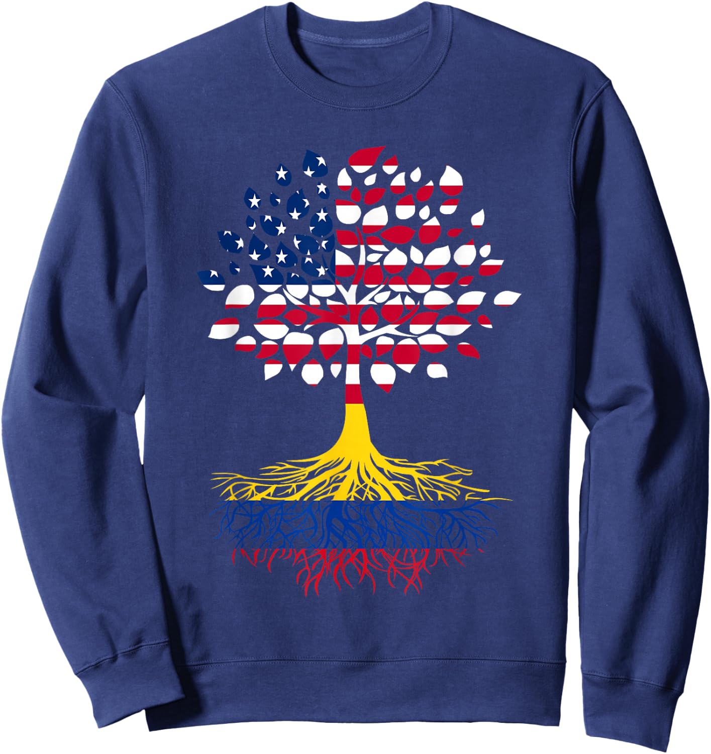 American Flag with Colombian Roots Sweatshirt - Sweatshirt | Navy