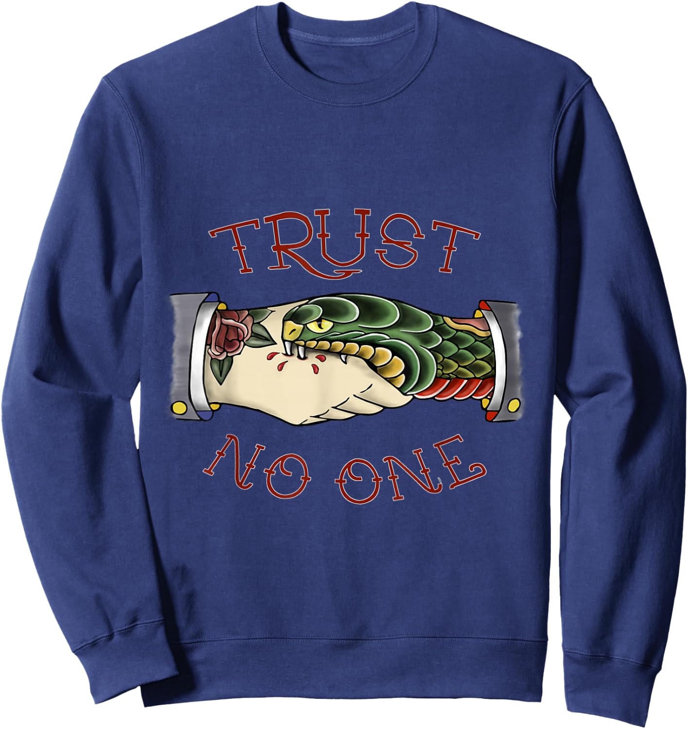 Trust No One - American Traditional Tattoo Small Sweatshirt - Sweatshirt | Navy