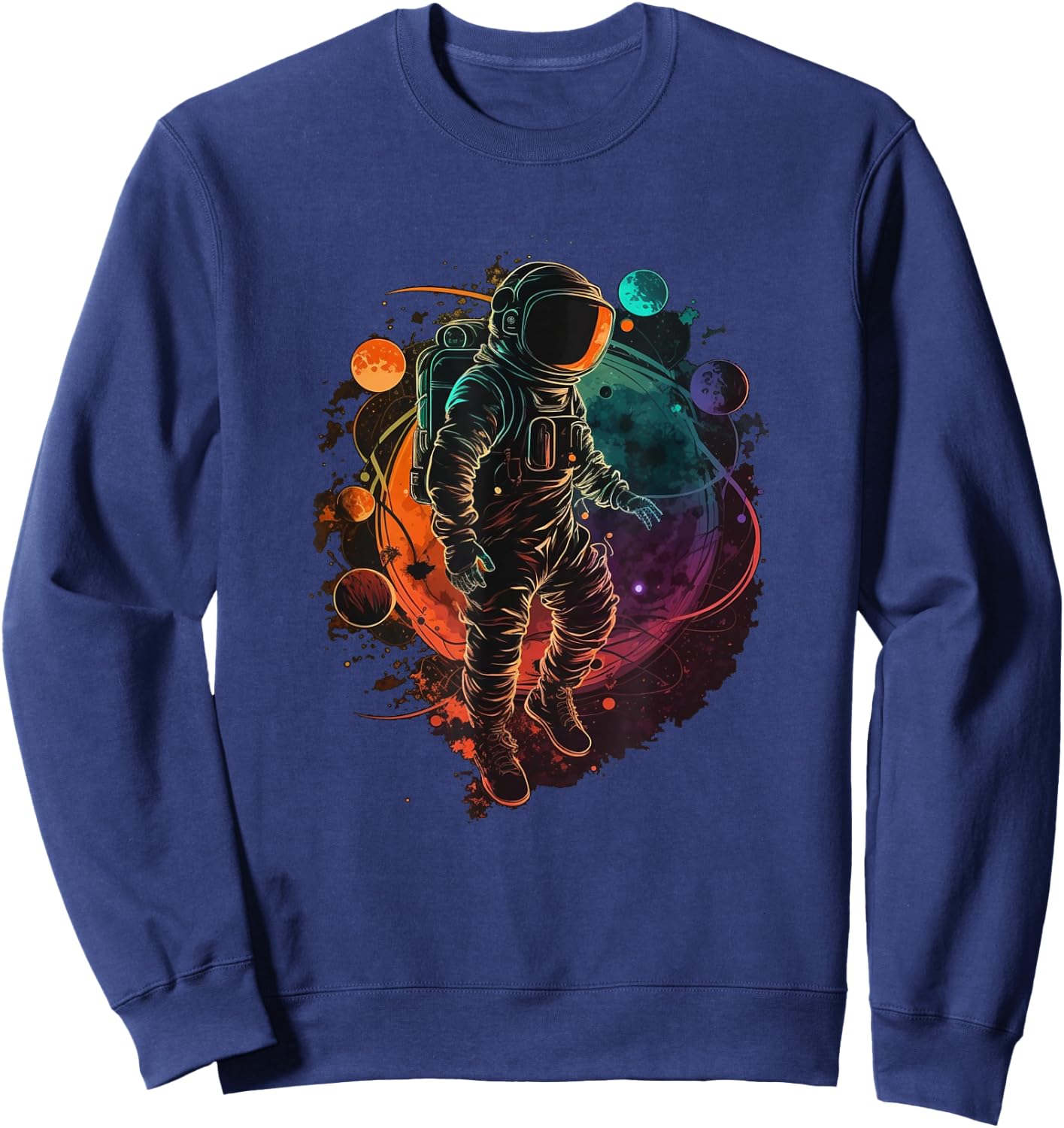 Astronaut Spaceman Universe Planets Galaxy Sweatshirt - Sweatshirt | Navy