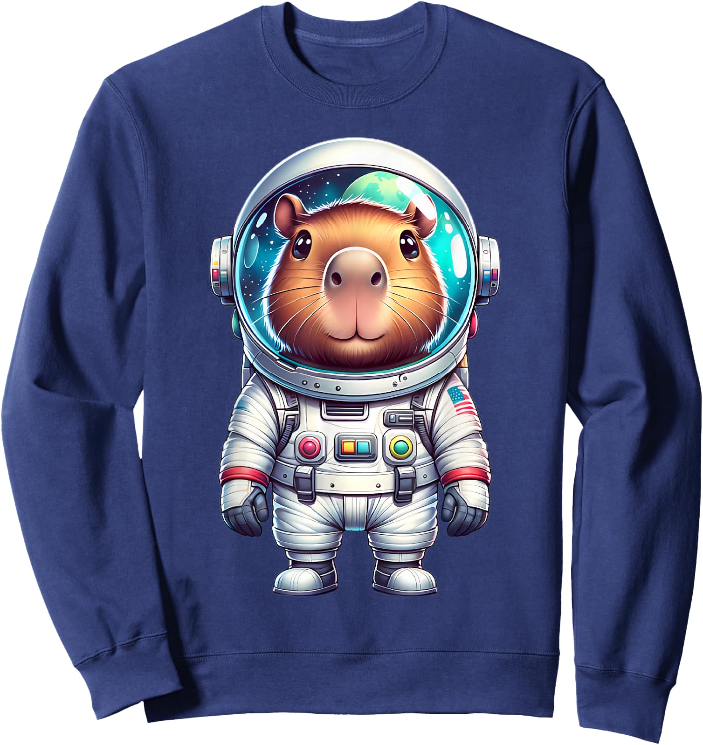 Cute Capybara Astronaut Helmet Space Men Women Kids Sweatshirt - Sweatshirt | Navy