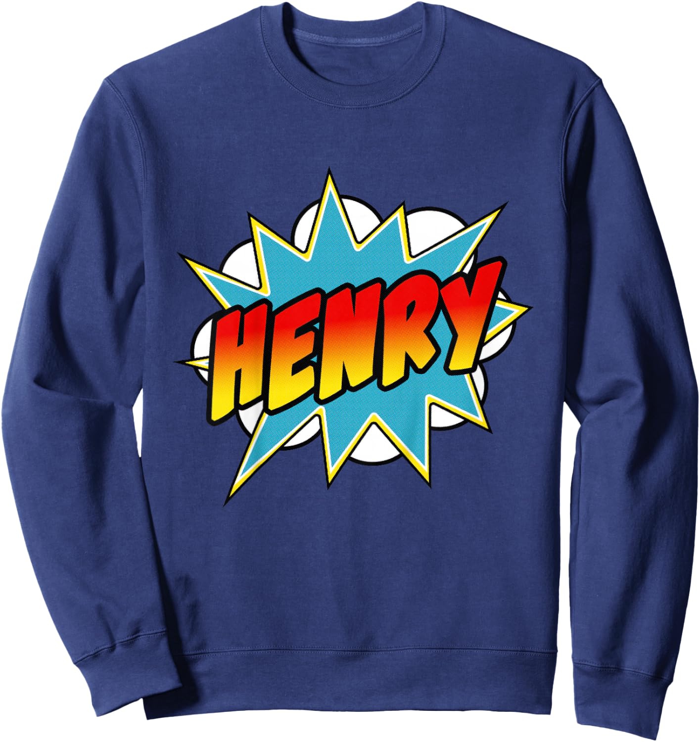 Boys Henry Comic Book Superhero Name Sweatshirt - Sweatshirt | Navy