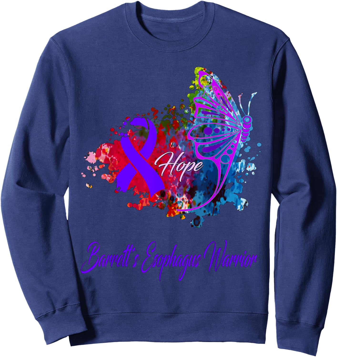 Barrett's Esophagus Awareness Sweatshirt - Sweatshirt | Navy