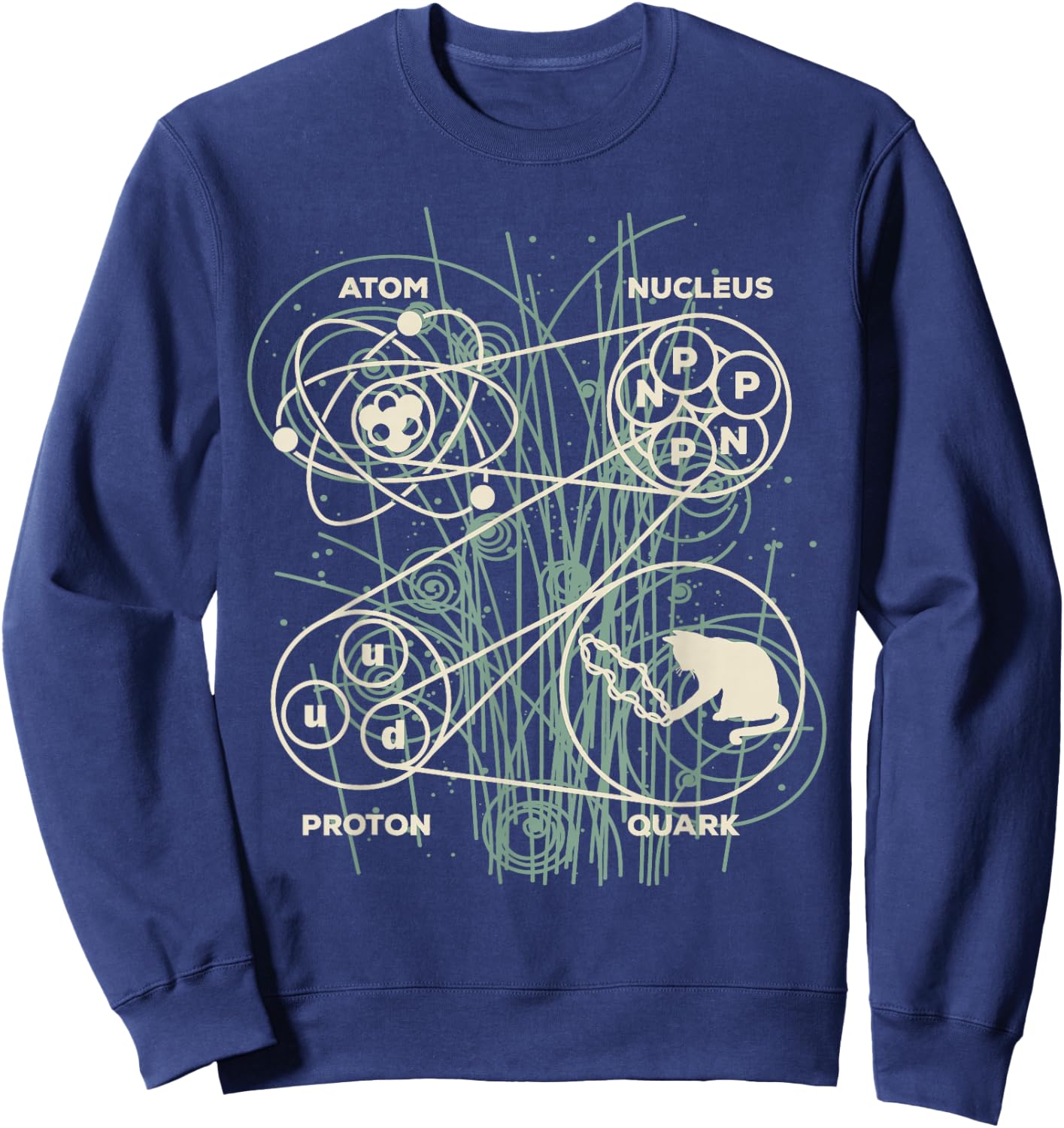 Quantum Mechanics String Theory - Neutrinos Photon Physicist Sweatshirt - Sweatshirt | Navy