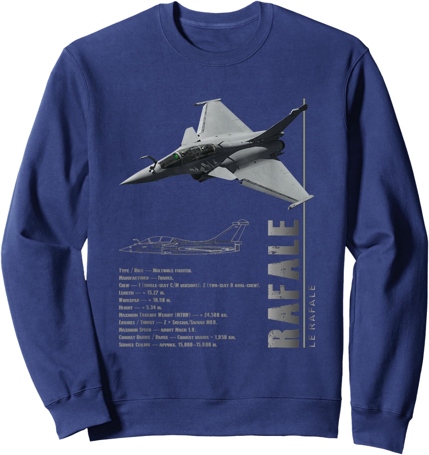 Rafale Jet Fighters-Spec Sweatshirt - Sweatshirt | Navy