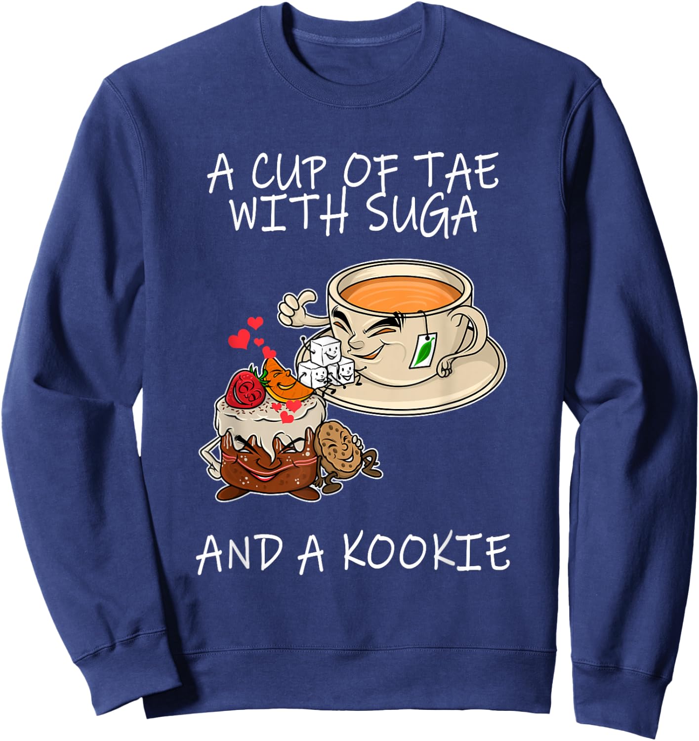 A Cup Of Tae Suga And A Kookie Funny Coffee Lover Foodie Sweatshirt - Sweatshirt | Navy