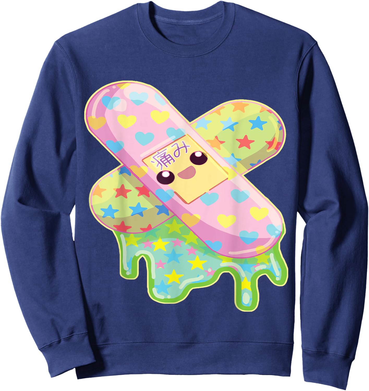 Kawaii Bandaids Sweatshirt - Sweatshirt | Navy