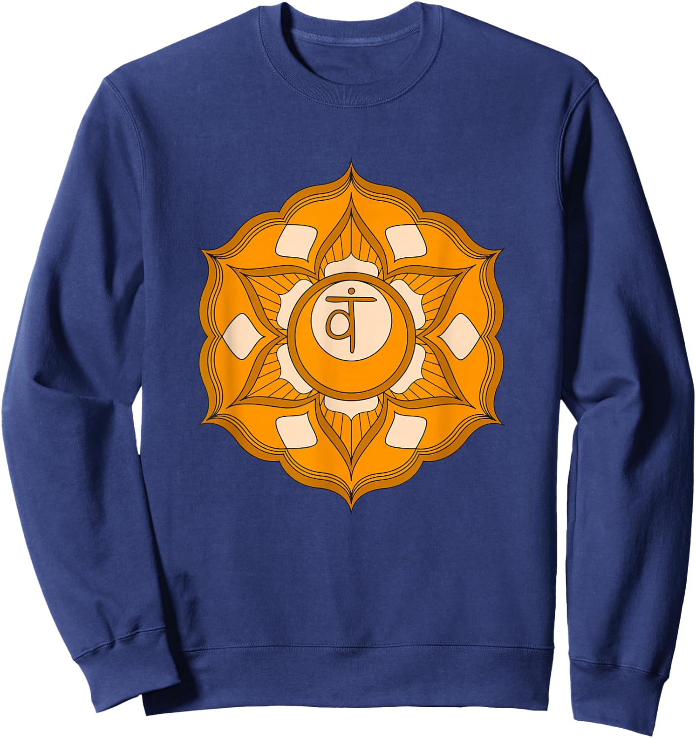 Spiritual Mandala Sacral Chakra Geometry Yoga Meditation Sweatshirt - Sweatshirt | Navy