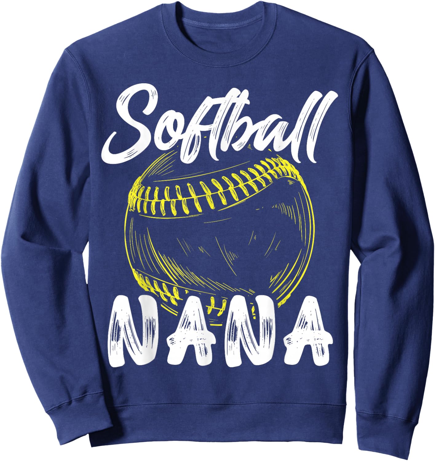 Softball Nana Family Matching Players Mothers Day Sweatshirt - Sweatshirt | Navy