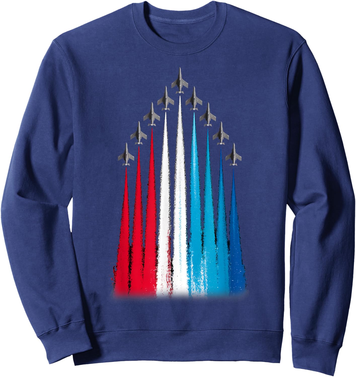 Patriotic USA Flag Fighter Jets 4th Of July Sweatshirt - Sweatshirt | Navy