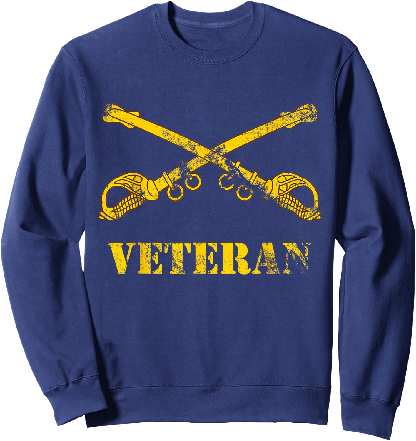 US Army Cavalry Veteran - CAV Scout 19Delta - 19D Vintage Sweatshirt - Sweatshirt | Navy