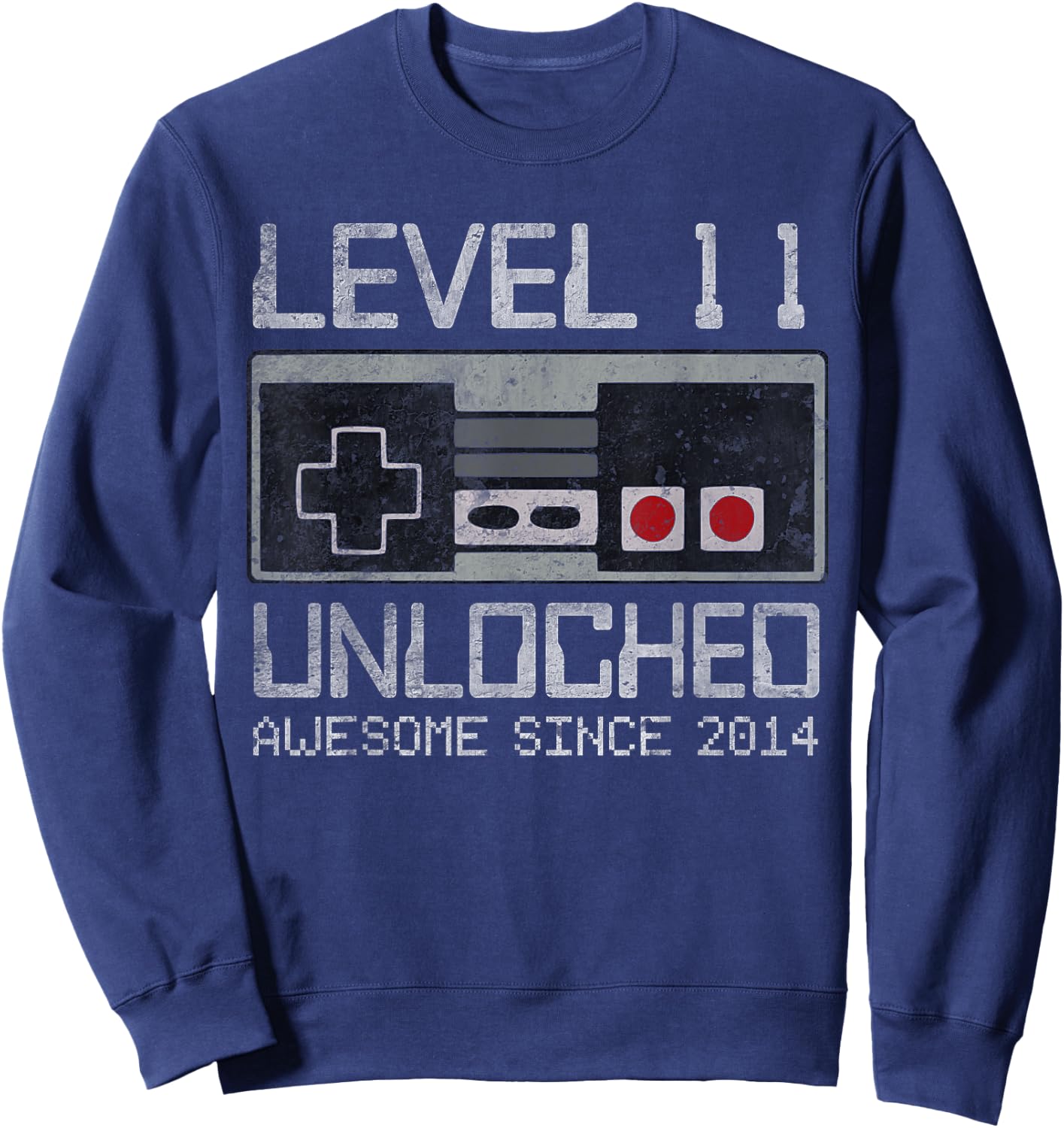 Level 11 Unlocked 11th Birthday 11 Year Old Video Gamer Boy Sweatshirt - Sweatshirt | Navy
