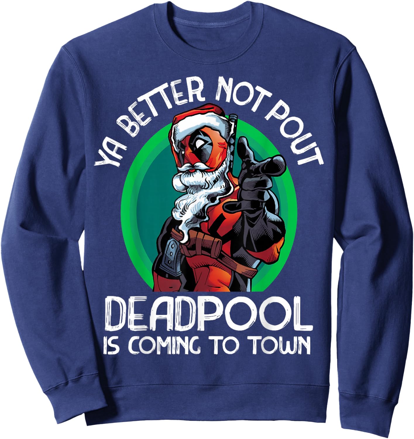 Marvel Deadpool Is Coming To Town Christmas Sweatshirt - Sweatshirt | Navy