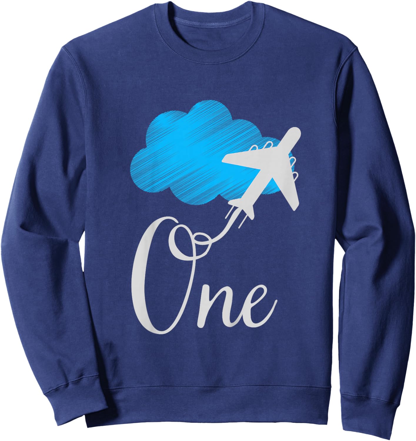1 year old Birthday Airplane Shirt. Boy 1st birthday Sweatshirt - Sweatshirt | Navy