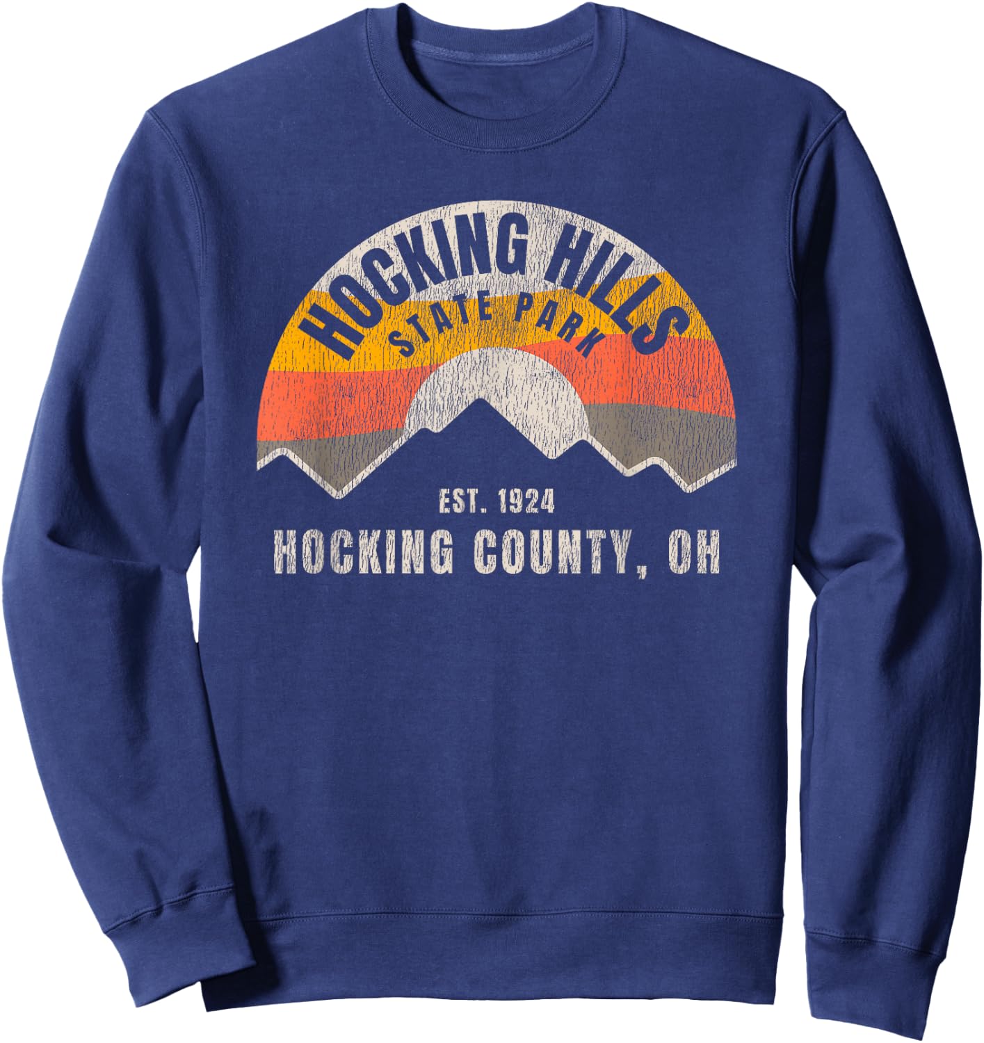 Retro Hocking Hills State Park Souvenir Sweatshirt - Sweatshirt | Navy