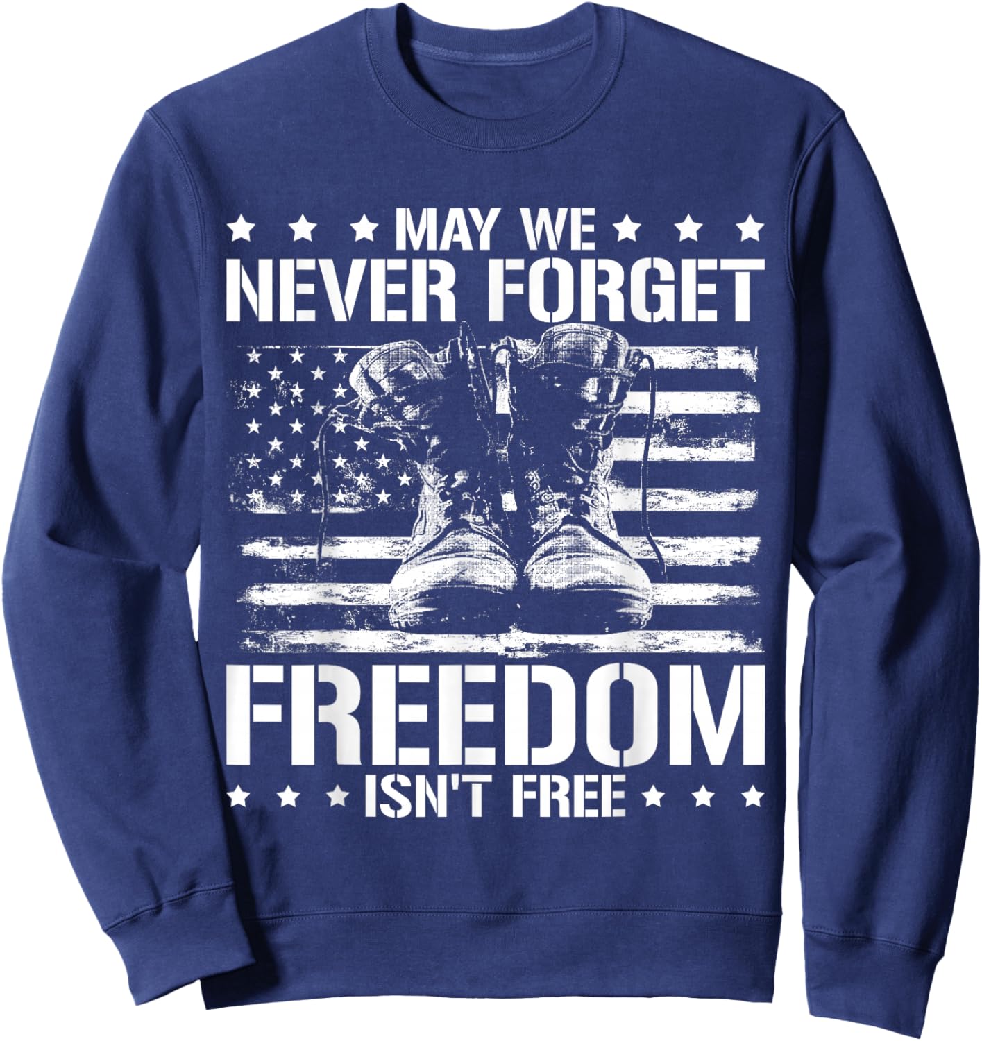 May We Never Forget Freedom Isnt Free Veterans Day Sweatshirt - Sweatshirt | Navy