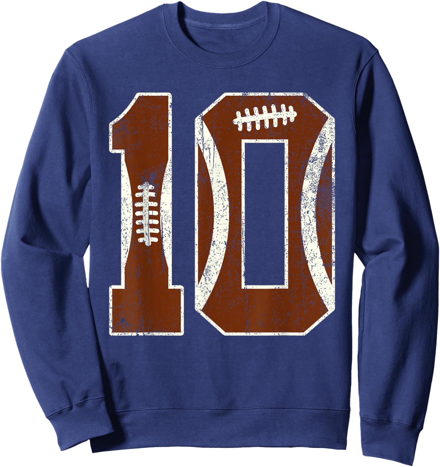 10th Birthday Football Lovers Bdy Boy 10 Year Old Girl Sweatshirt - Sweatshirt | Navy