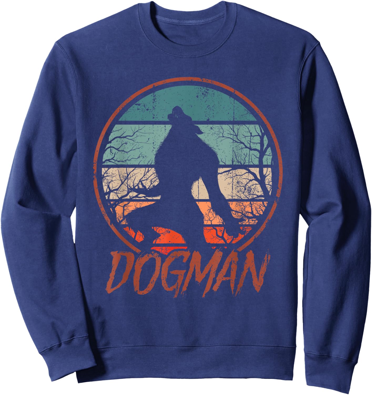 Michigan Dogman Cryptid Society Werewolf Monster Sweatshirt - Sweatshirt | Navy