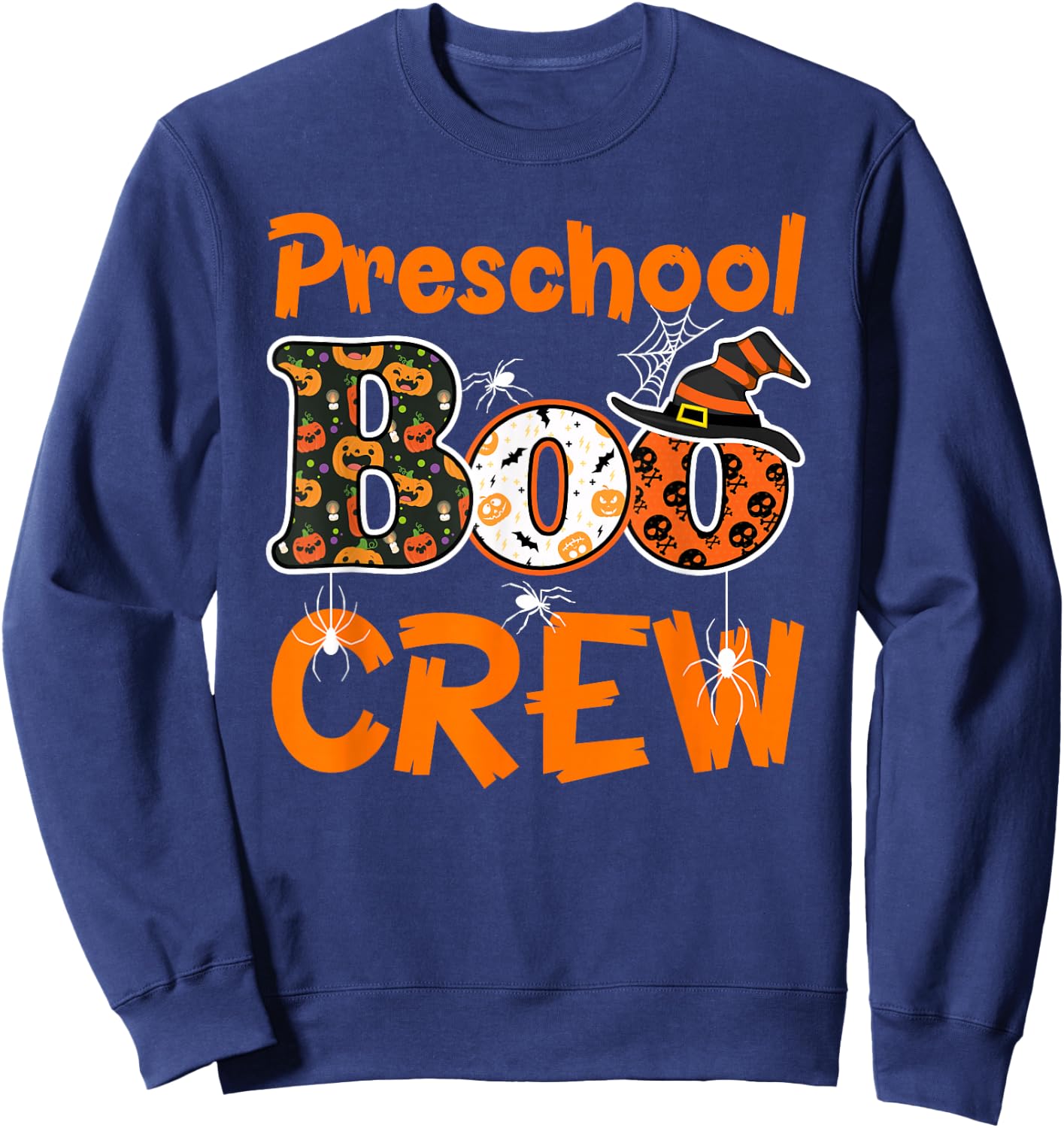Preschool Boo Crew Halloween Gifts Teachers Students Costume Sweatshirt - Sweatshirt | Navy
