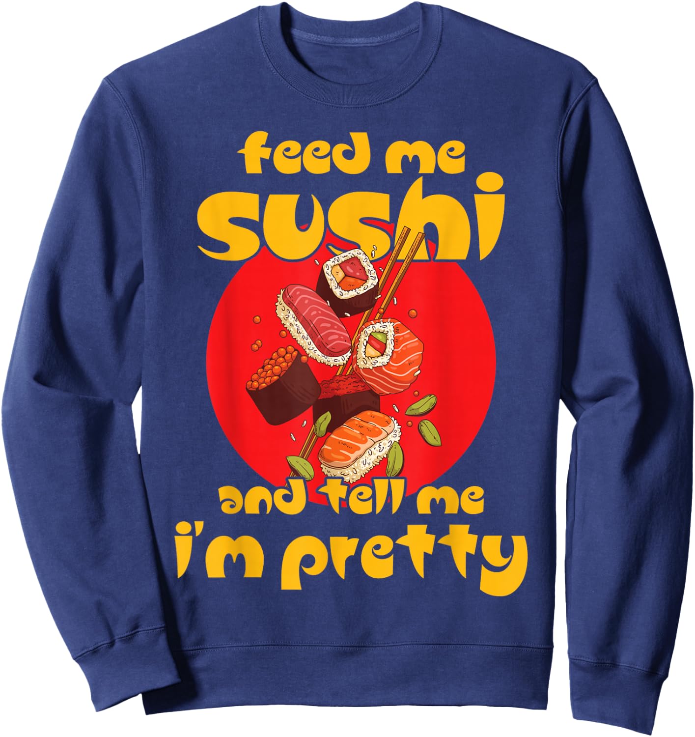 Japan sushibar diner wasabi temaki sushiman daikon Sweatshirt - Sweatshirt | Navy