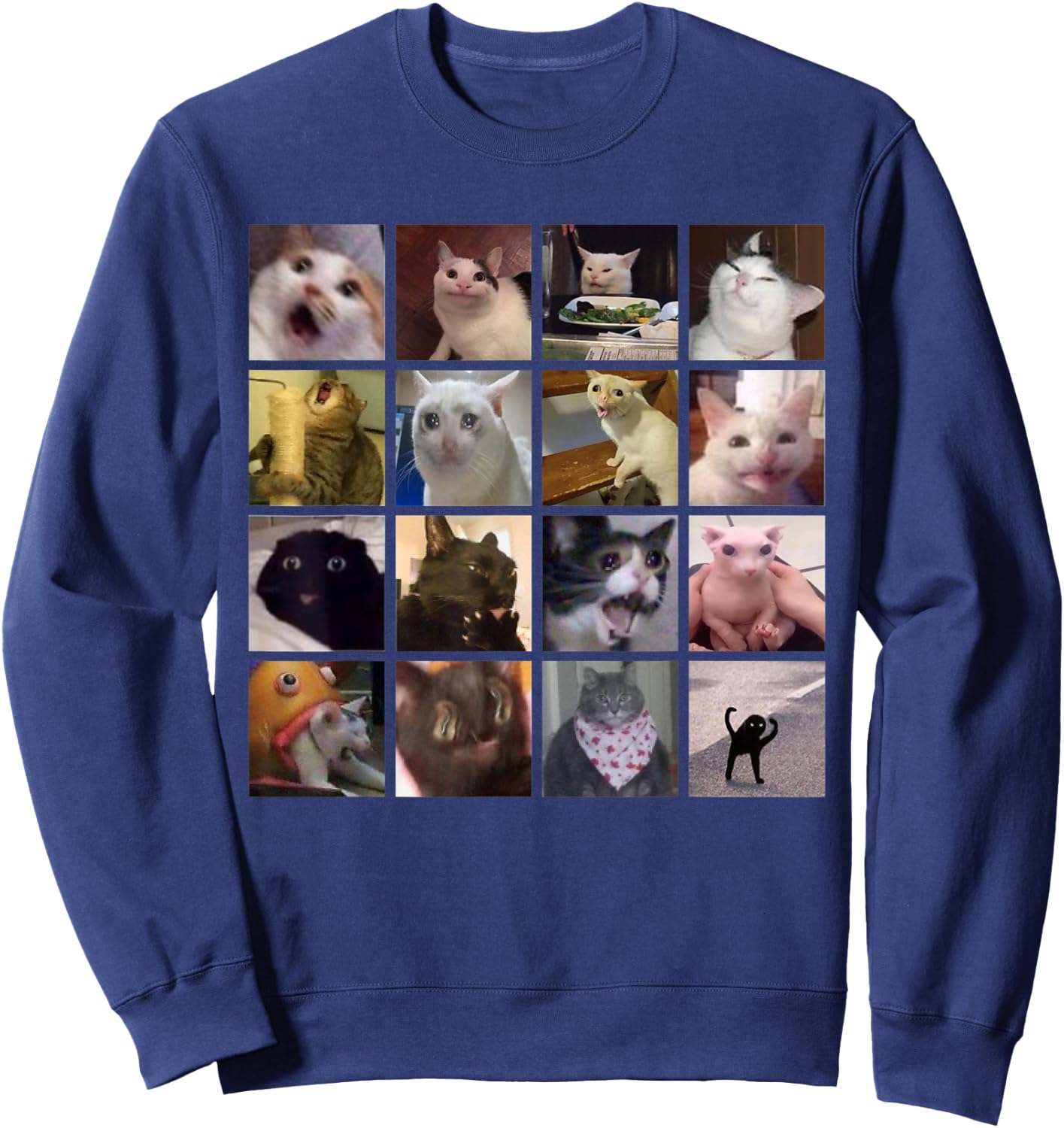 Meme Cats 2.0 Sweatshirt - Sweatshirt | Navy