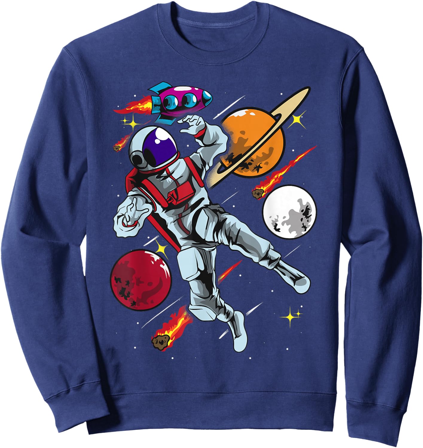 Astronaut Shirt Outer Space Gift Men Women Boys Girls Sweatshirt - Sweatshirt | Navy