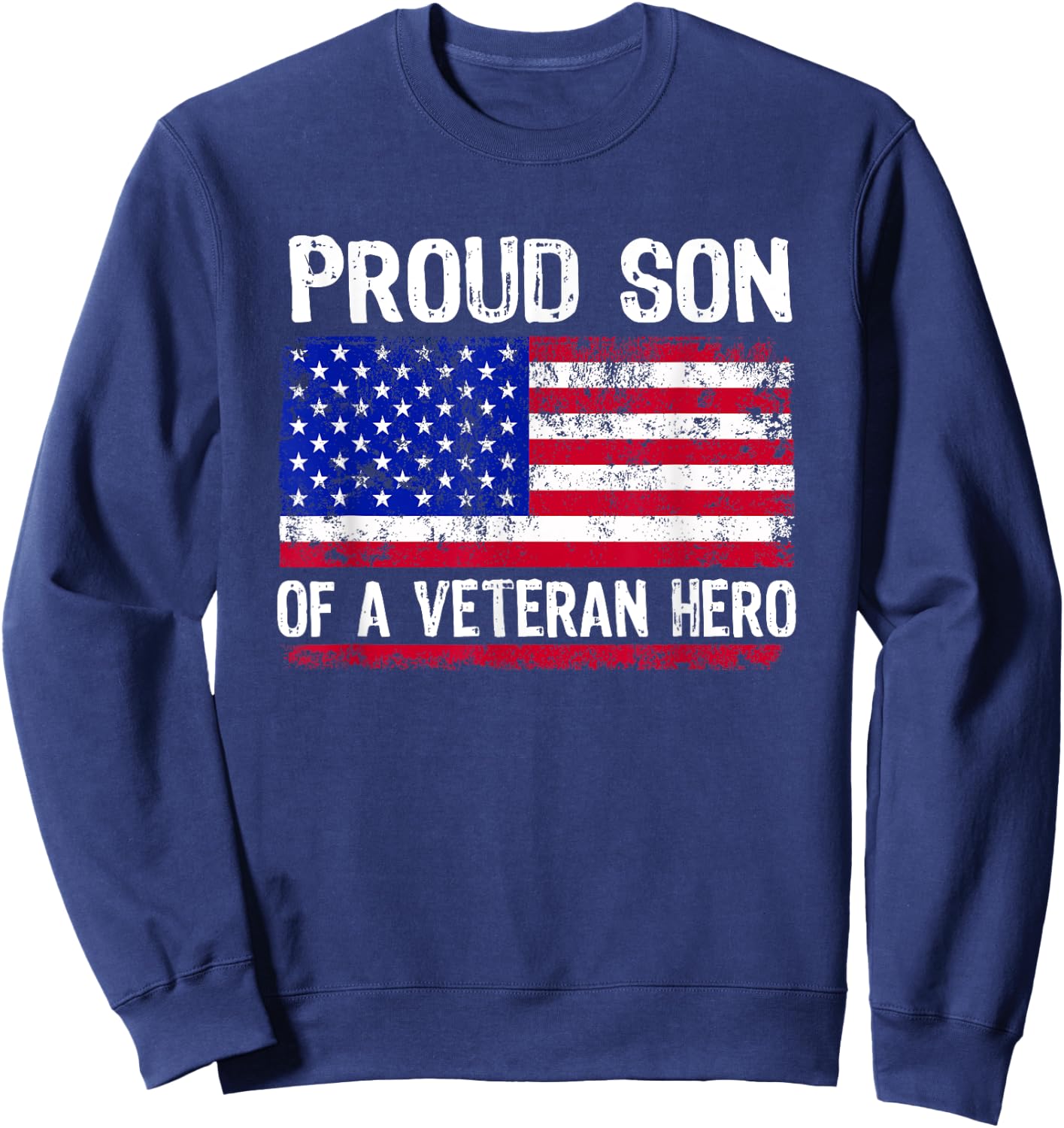 American Flag Patriotic Son Veterans Day for Kids Sweatshirt - Sweatshirt | Navy