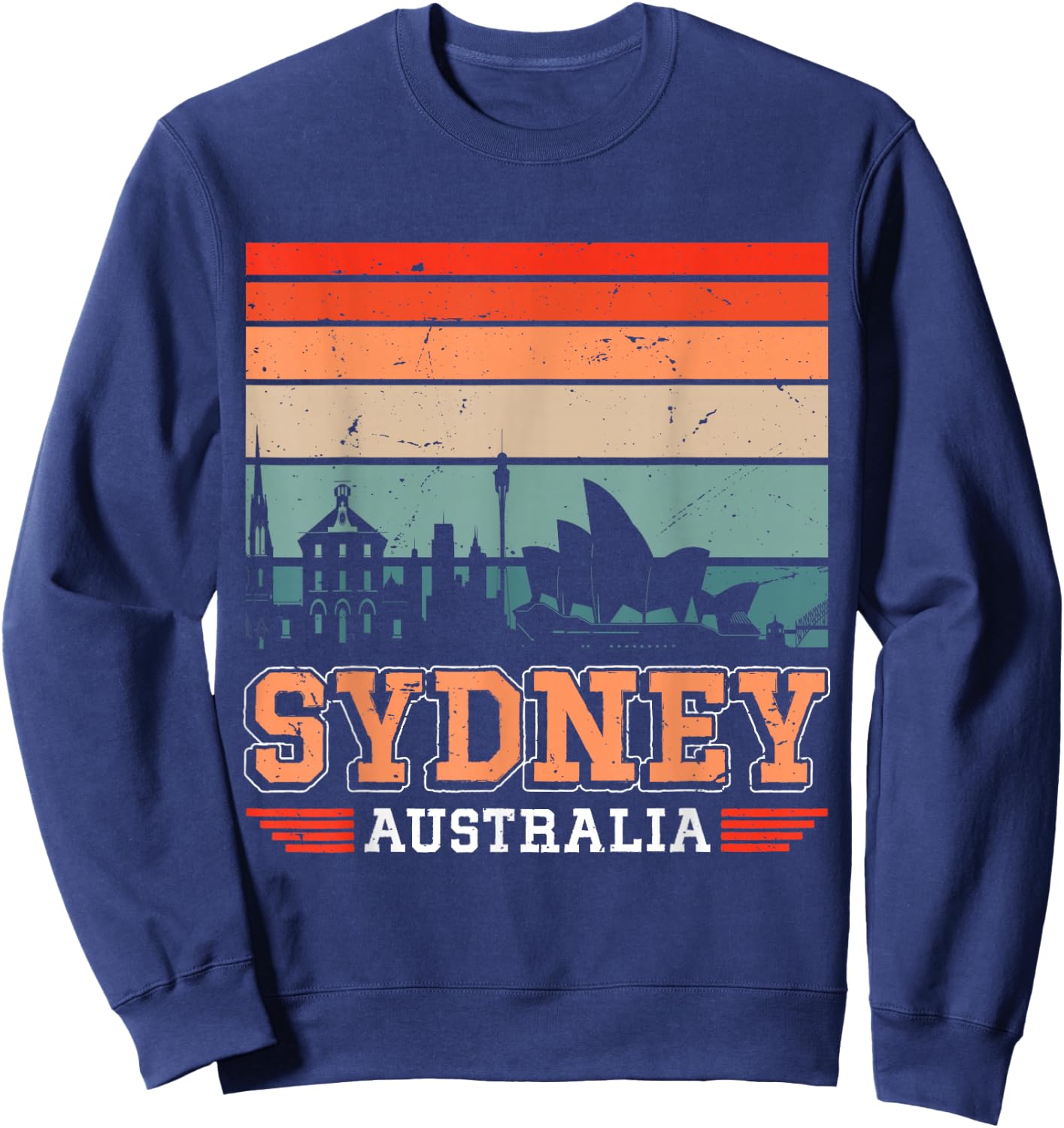Sydney Australia Retro Vintage Sunset Skyline Sydney Sweatshirt - Sweatshirt | Navy