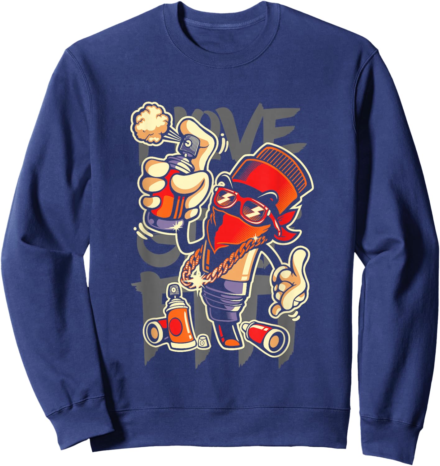 I Love Graffiti Art Spray Paint Graffiti Artist Urban Sweatshirt - Sweatshirt | Navy