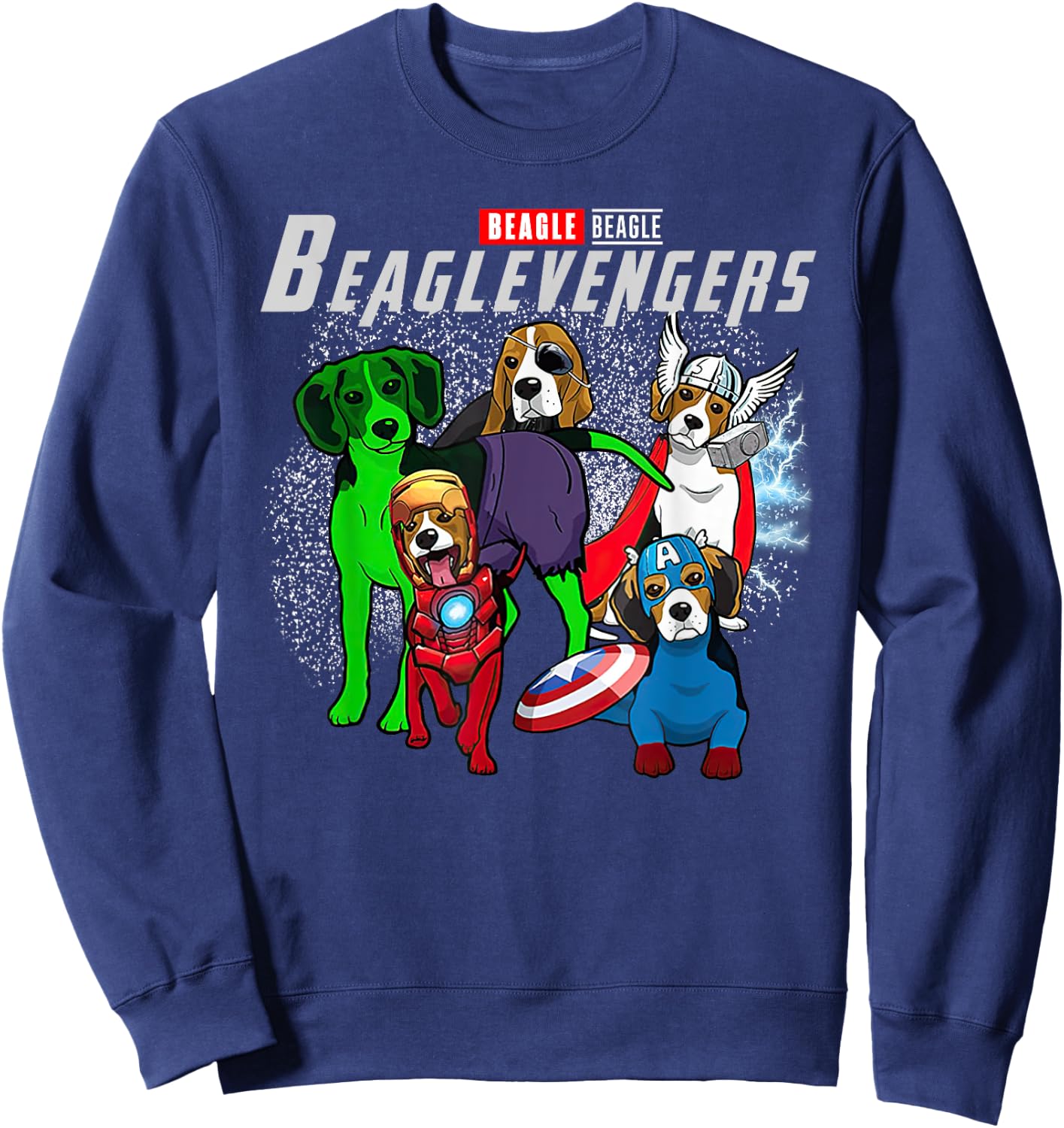 Super Dogs Beagle Assemble Beaglevengers - Dogs Lover Sweatshirt - Sweatshirt | Navy