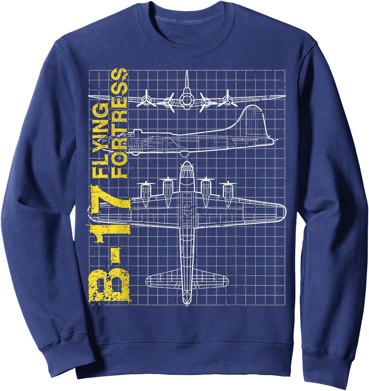 B-17 Flying Fortress gift, Air Force, Aviation design Sweatshirt - Sweatshirt | Navy