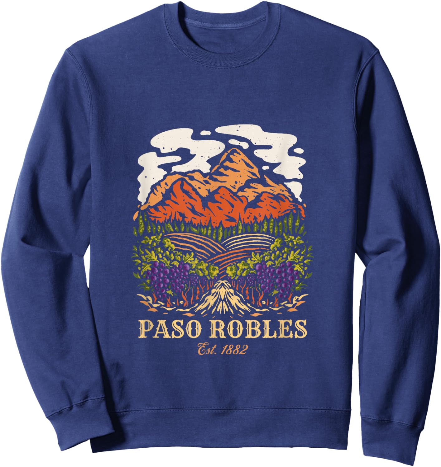 Paso Robles Vineyard California Winery Wine Lover Sweatshirt - Sweatshirt | Navy