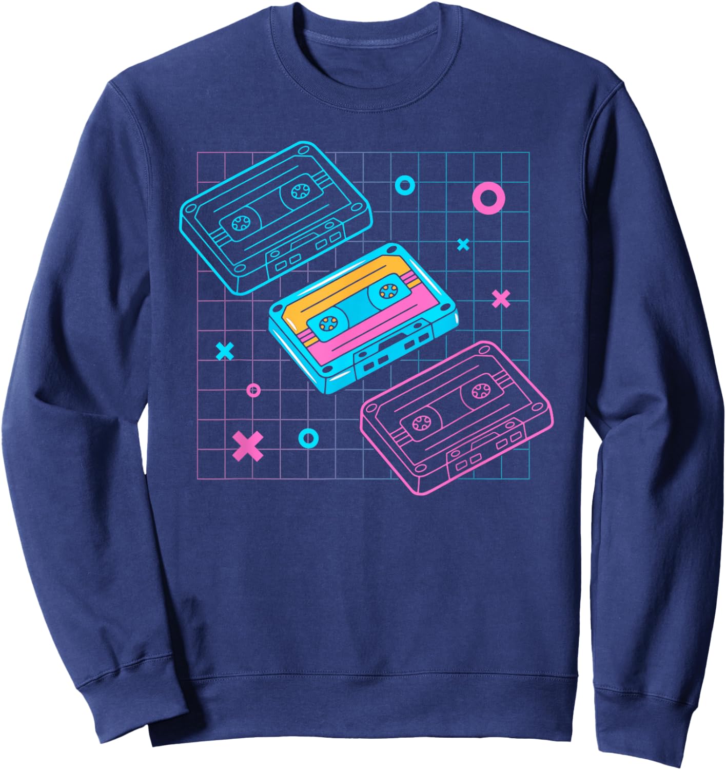 Cassettes Vaporwave - retrowave synthwave - Retro Vintage Sweatshirt - Sweatshirt | Navy
