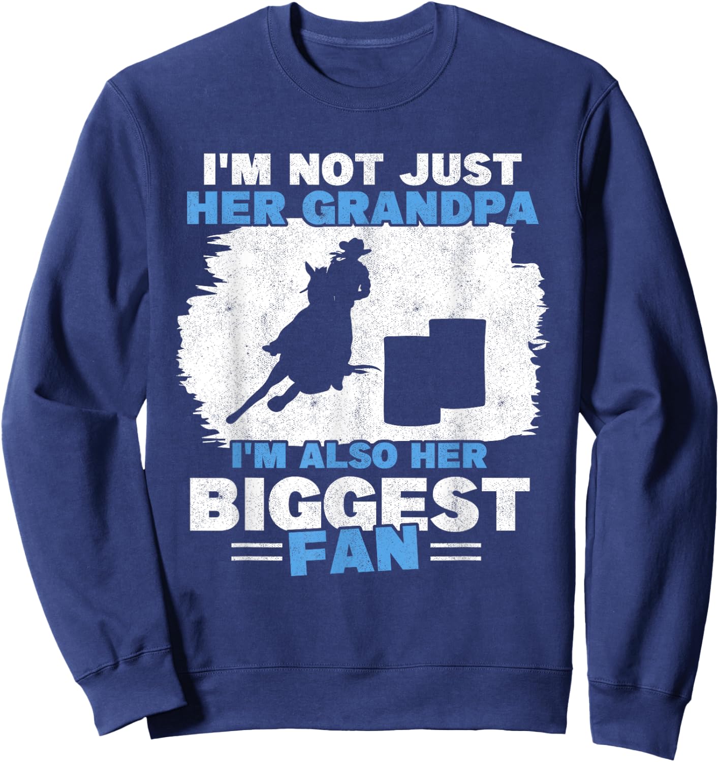 Barrel Racer Fan Grandpa Grandfather Horse Barrel Racing Sweatshirt - Sweatshirt | Navy