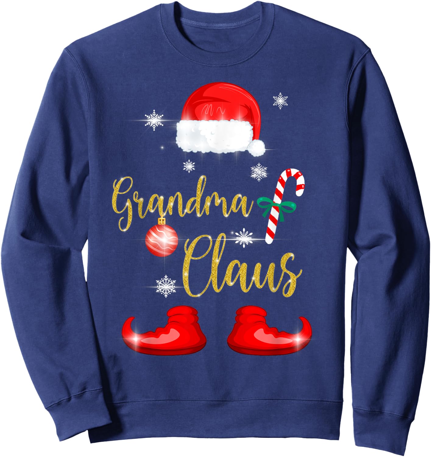 Grandma Santa Claus Funny Family Christmas Pjs for Granny Sweatshirt - Sweatshirt | Navy