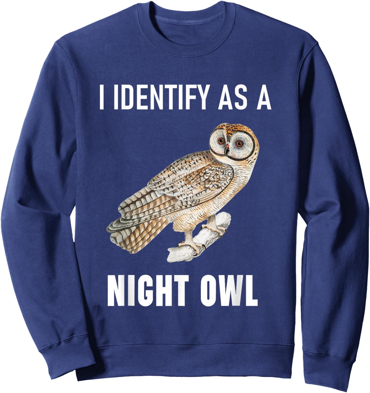 Funny Anti Morning Person I Identify As A Night Owl Sweatshirt - Sweatshirt | Navy