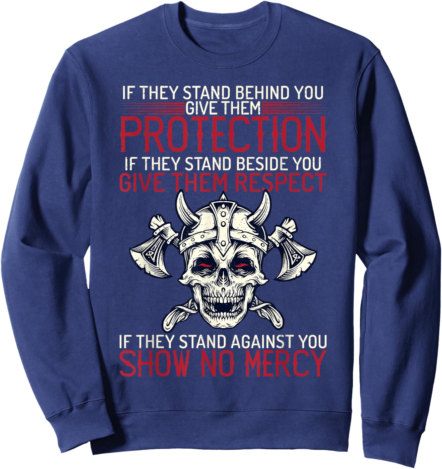 Family protection fighter Valhalla Odin Nordic Viking Sweatshirt - Sweatshirt | Navy