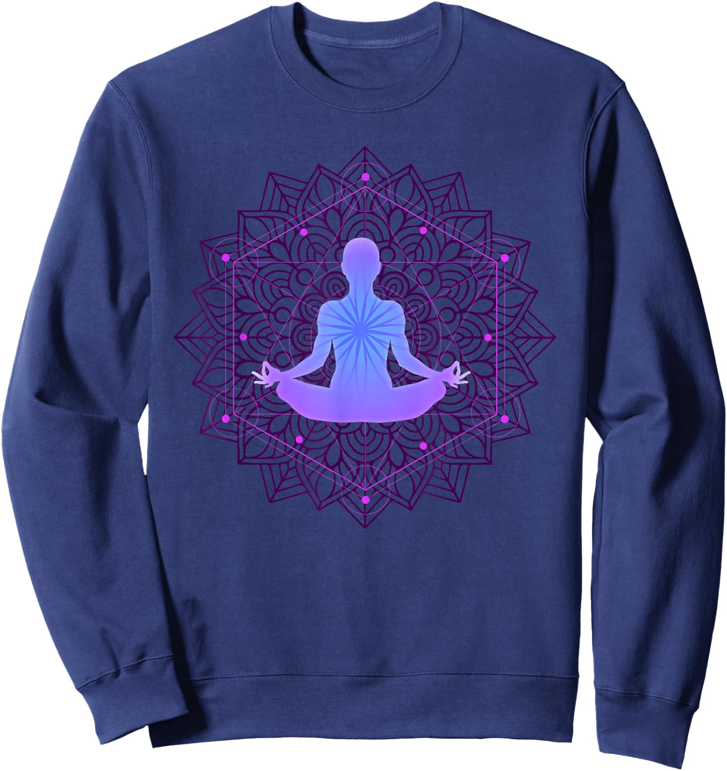 Inspiring Meditation Energy Yoga Spirit Woman In Harmony Sweatshirt - Sweatshirt | Navy