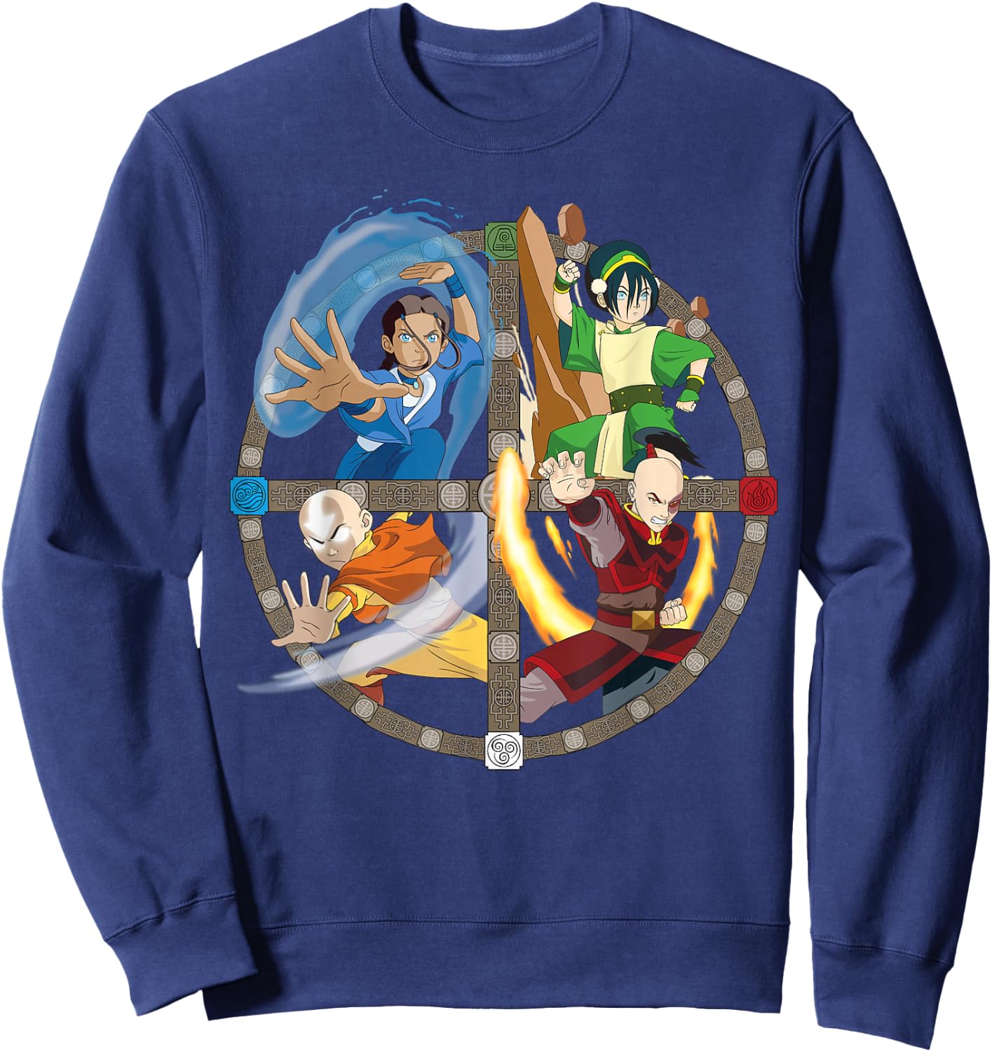 Avatar: The Last Airbender All Characters Small Sweatshirt - Sweatshirt | Navy