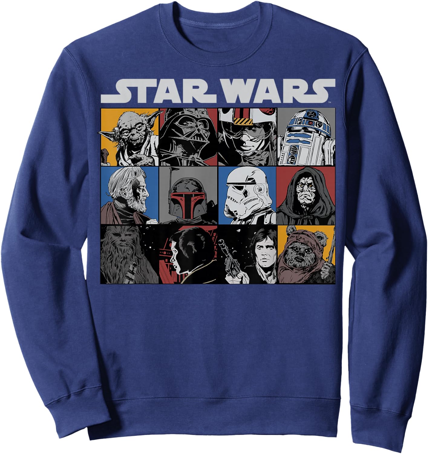 Star Wars Comic Style Character Boxes Sweatshirt - Sweatshirt | Navy