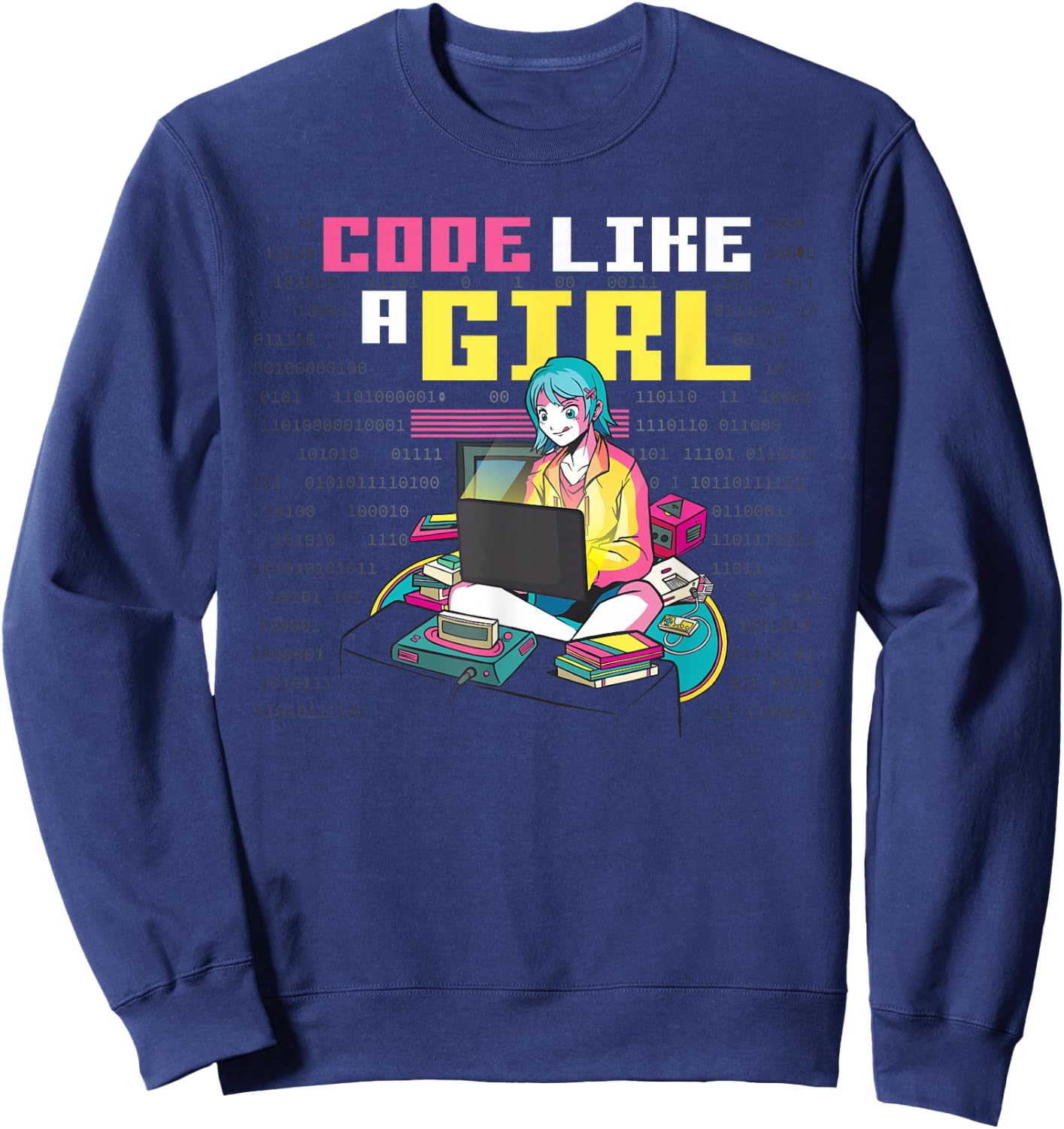 Code Like A Girl Sweatshirt - Sweatshirt | Navy