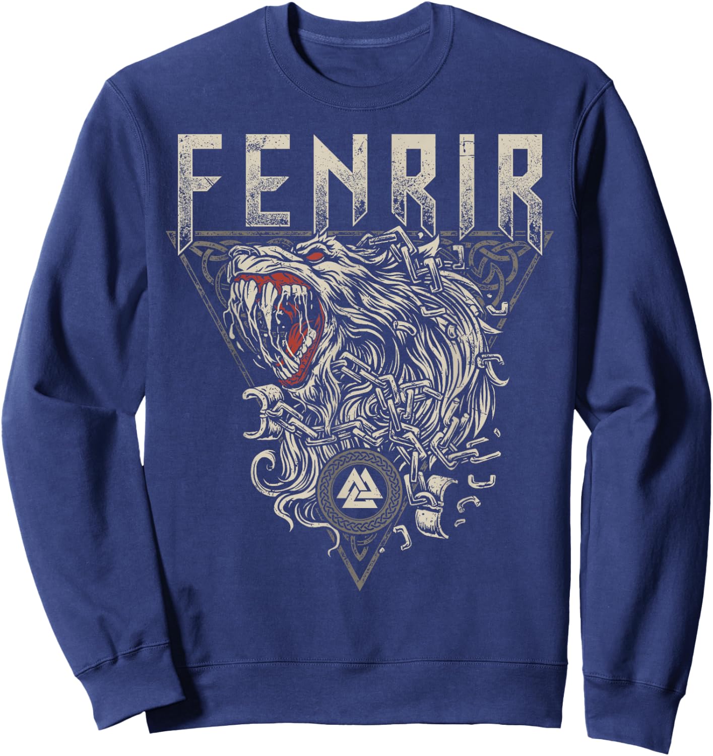 Viking Wolf Fenrir Norse Scandinavian Pagan Mythology Sweatshirt - Sweatshirt | Navy