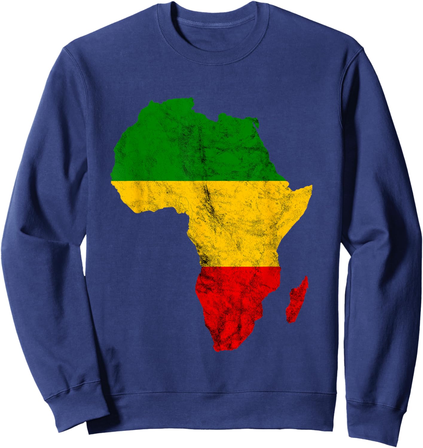 Rasta Reggae Africa Map Outline African Roots Sweatshirt - Sweatshirt | Navy