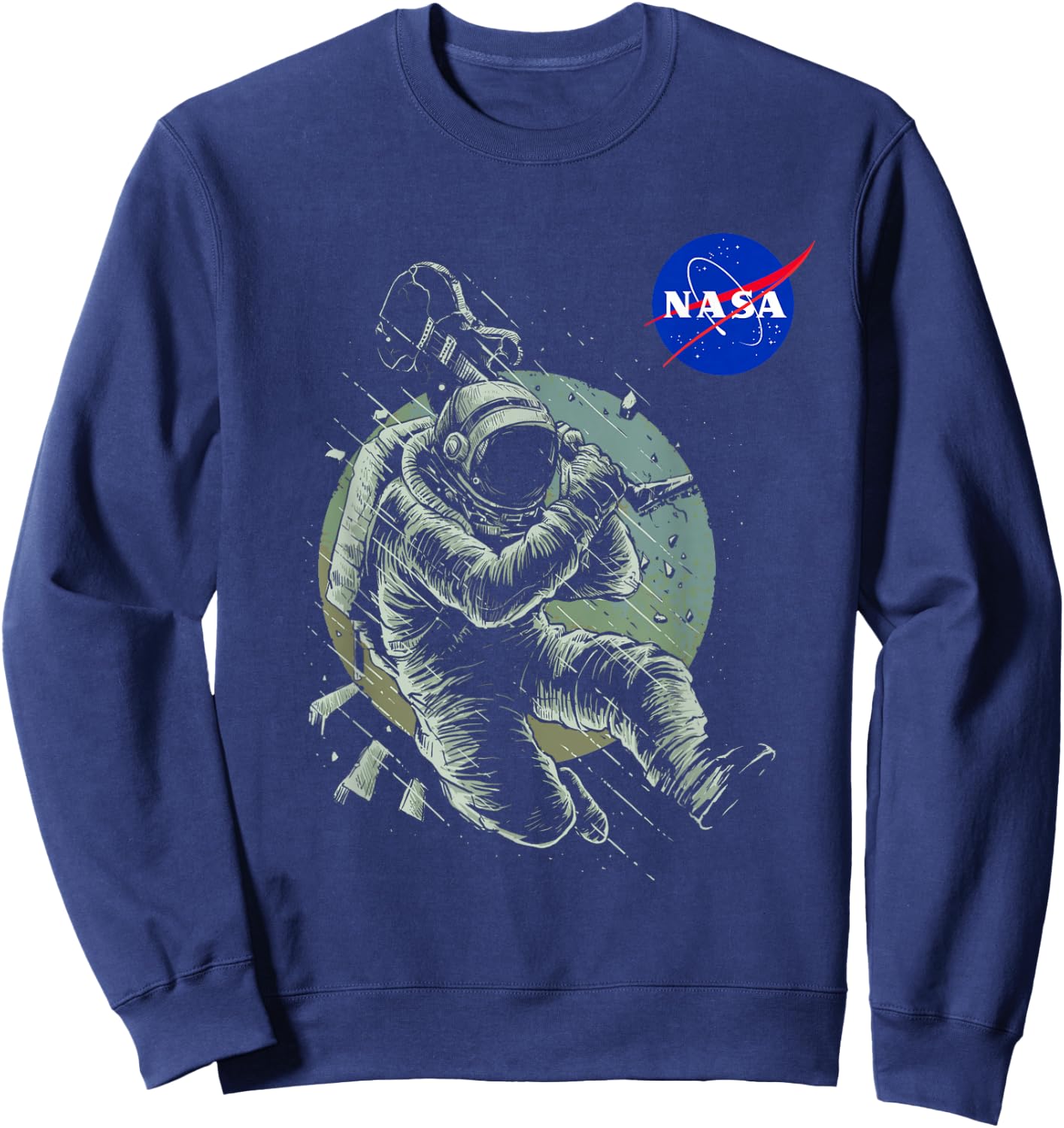 NASA Astronaut Guitar Player Rocker Sweatshirt - Sweatshirt | Navy