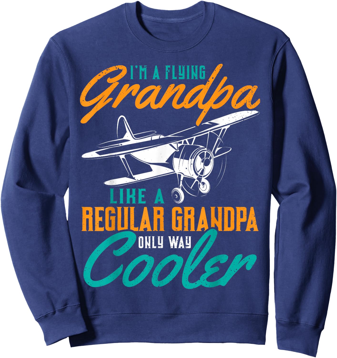 Airplane Gifts - Pilot Grandpa Airplane Novelty Sweatshirt - Sweatshirt | Navy