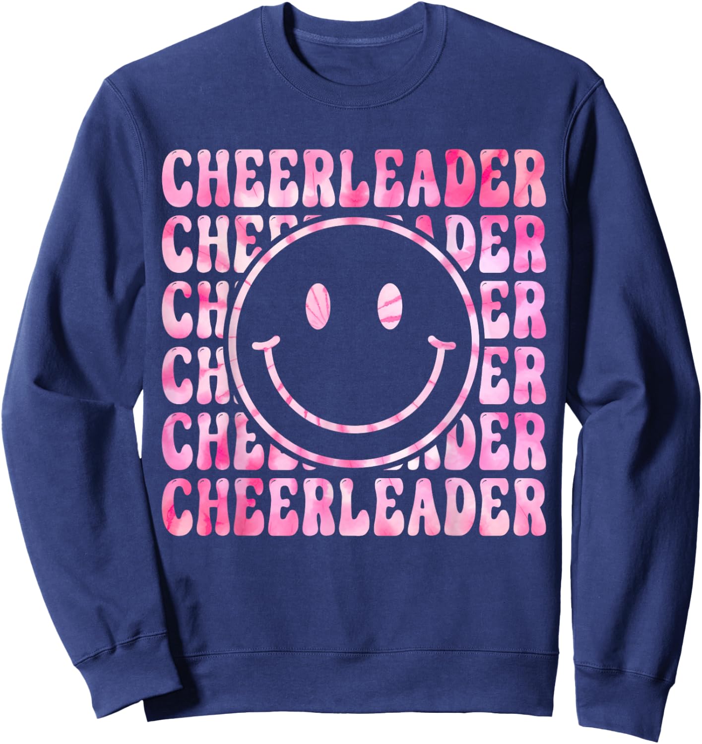 Cute Tie Dye Cheerleading for Cheerleader Squad BFF Cheer Sweatshirt - Sweatshirt | Navy