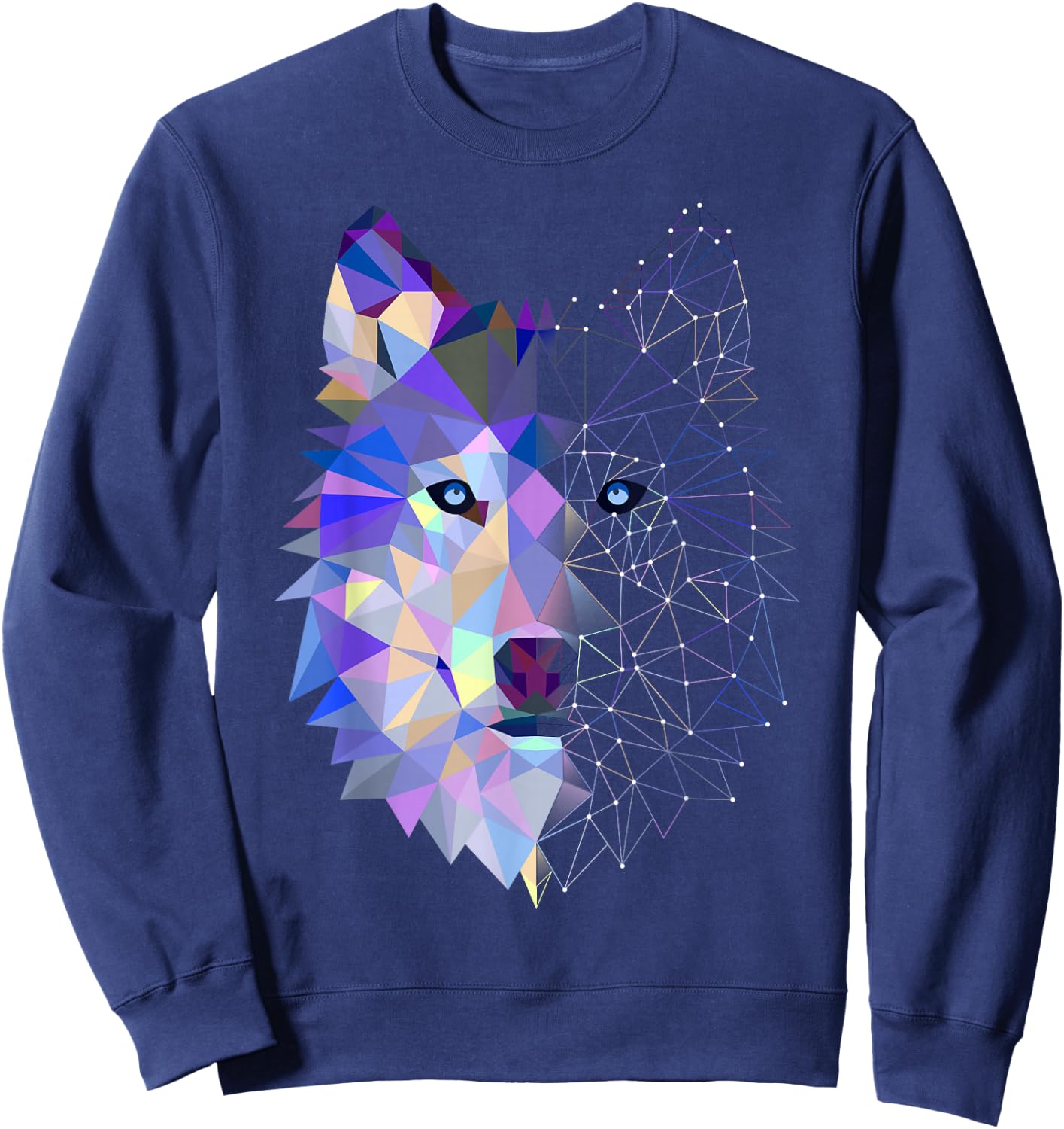 Splash Art Wolf Lover Sweatshirt - Sweatshirt | Navy